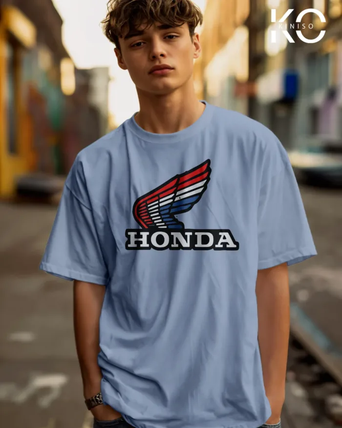 Graphic car t-shirts for men with Honda Car Engine Style Printed - Image 3